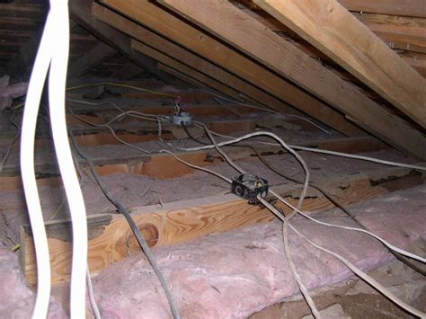 how to junction box in attic|attic junction box under insulation.